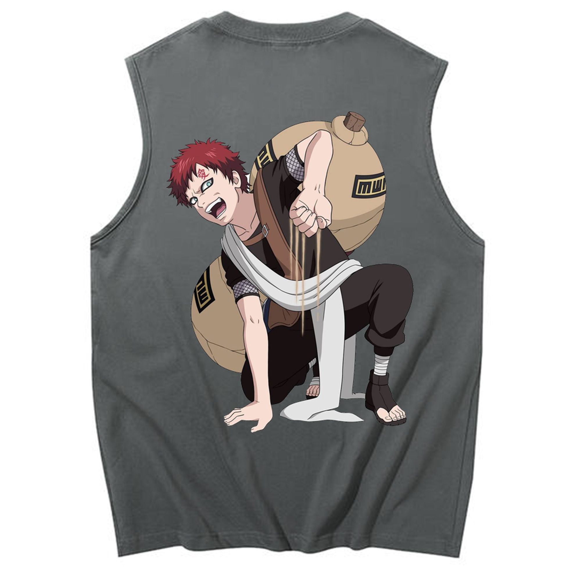 （画像用） NARUTO -ナルト- ガアラ Gaara コットン100％タンクトップ（背面プリント）